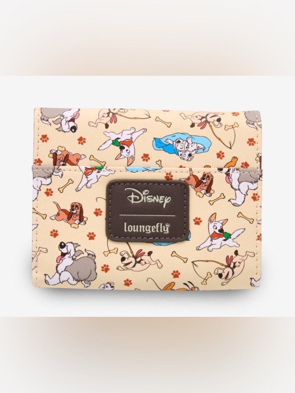 Disney Loungefly Playful Dogs Pattern Foldover Wallet- NWT - Picture 3 of 3